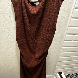H&M Brown Textured Dress